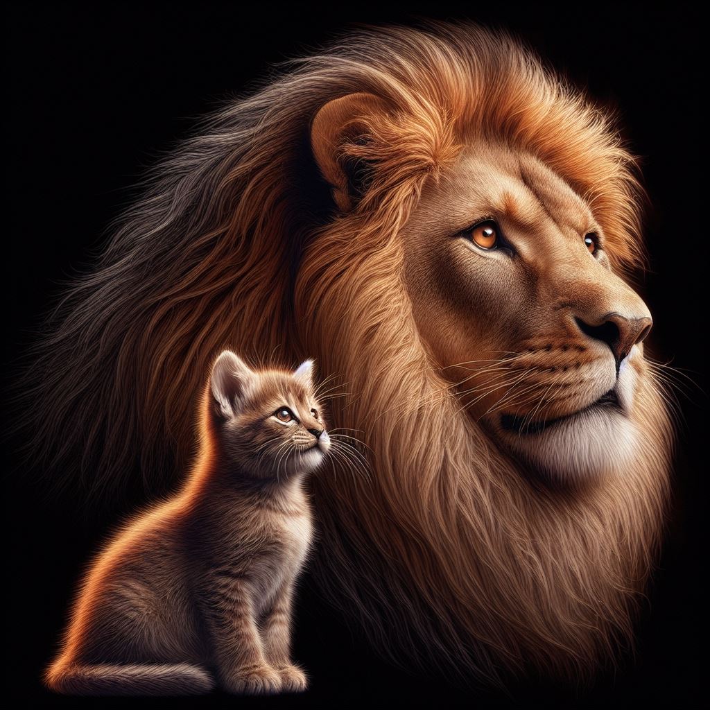 Kitten And Lion 2